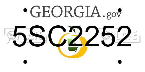 5SC2252 Georgia License Plate