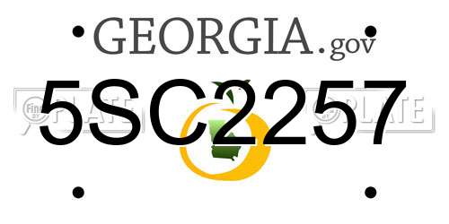 5SC2257 Georgia License Plate