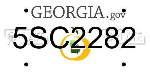 5SC2282 Georgia License Plate
