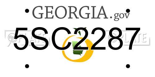 5SC2287 Georgia License Plate