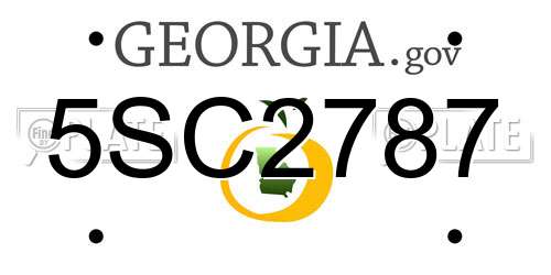 5SC2787 Georgia License Plate