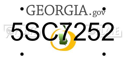 5SC7252 Georgia License Plate