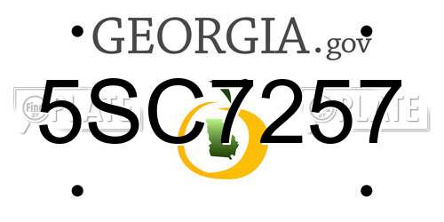 5SC7257 Georgia License Plate