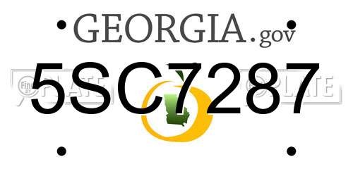 5SC7287 Georgia License Plate