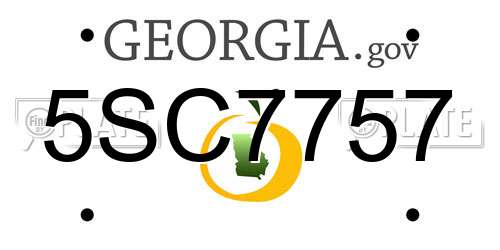 5SC7757 Georgia License Plate