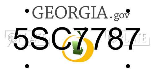 5SC7787 Georgia License Plate