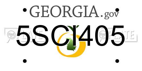 5SCI405 Georgia License Plate