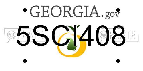 5SCI408 Georgia License Plate