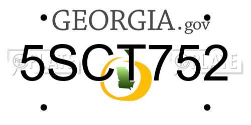 5SCT752 Georgia License Plate