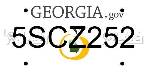 5SCZ252 Georgia License Plate