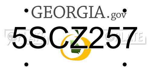 5SCZ257 Georgia License Plate
