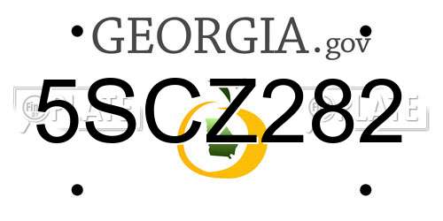 5SCZ282 Georgia License Plate