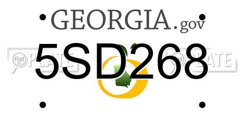 5SD268 Georgia License Plate
