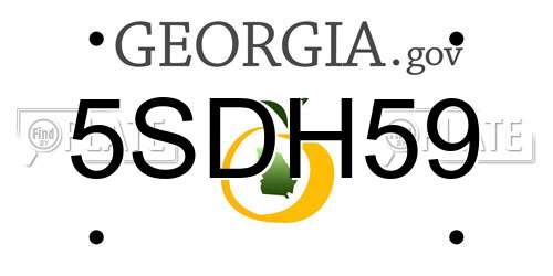 5SDH59 Georgia License Plate