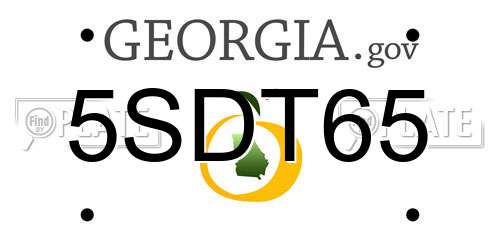 5SDT65 Georgia License Plate