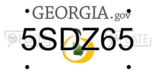 5SDZ65 Georgia License Plate