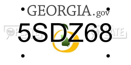 5SDZ68 Georgia License Plate