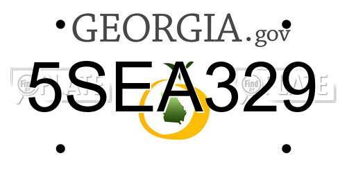5SEA329 Georgia License Plate