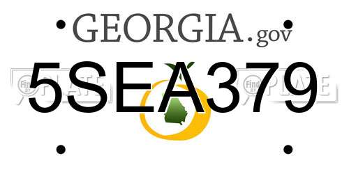 5SEA379 Georgia License Plate