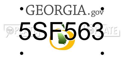 5SF563 Georgia License Plate