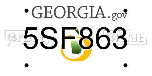 5SF863 Georgia License Plate