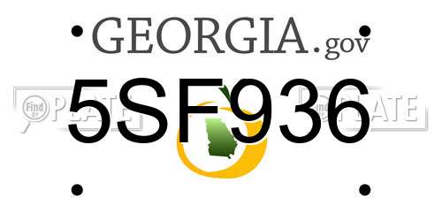 5SF936 Georgia License Plate