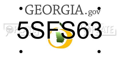 5SFS63 Georgia License Plate