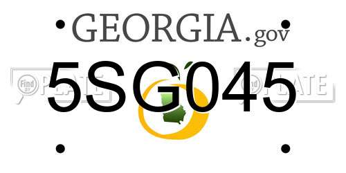 5SG045 Georgia License Plate