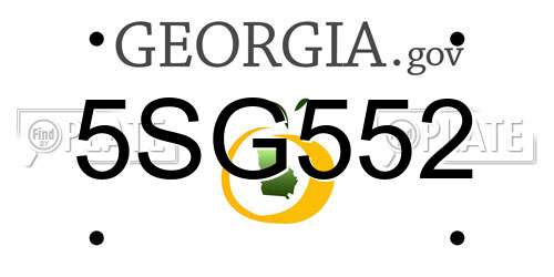 5SG552 Georgia License Plate