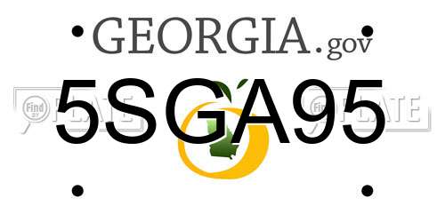 5SGA95 Georgia License Plate