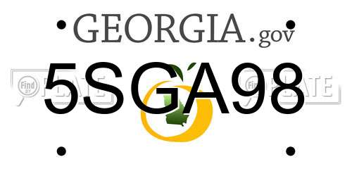5SGA98 Georgia License Plate