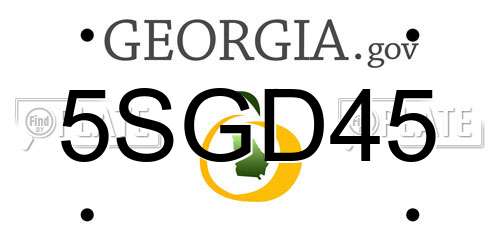 5SGD45 Georgia License Plate