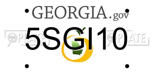5SGI10 Georgia License Plate