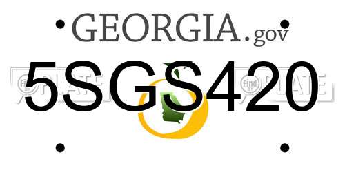 5SGS420 Georgia License Plate
