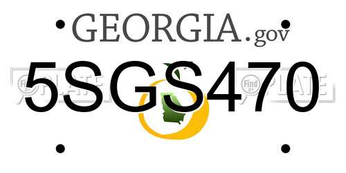 5SGS470 Georgia License Plate