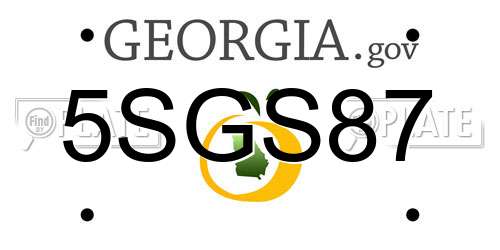 5SGS87 Georgia License Plate