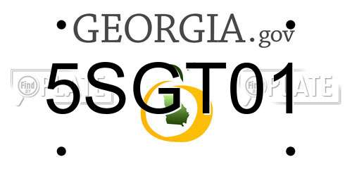 5SGT01 Georgia License Plate