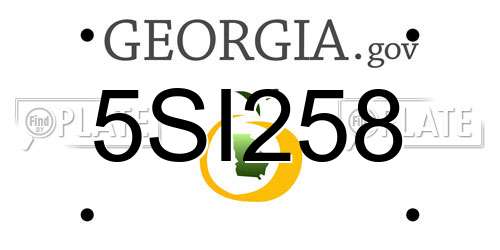 5SI258 Georgia License Plate