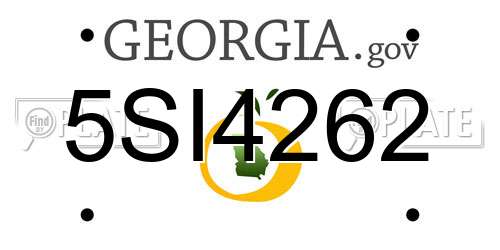 5SI4262 Georgia License Plate