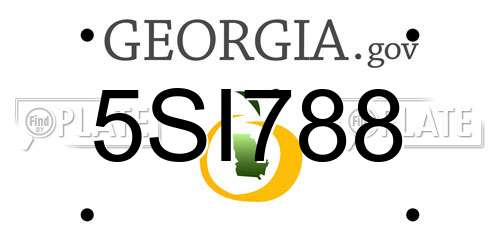 5SI788 Georgia License Plate