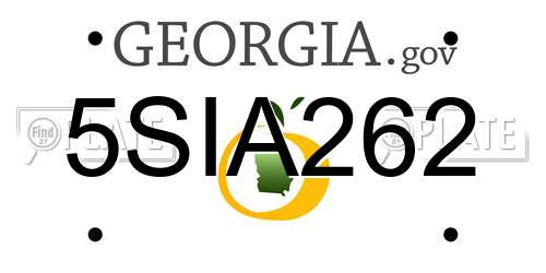 5SIA262 Georgia License Plate