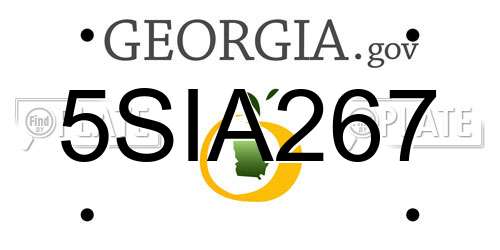 5SIA267 Georgia License Plate