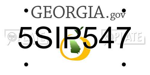 5SIP547 Georgia License Plate