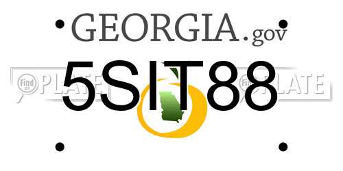 5SIT88 Georgia License Plate