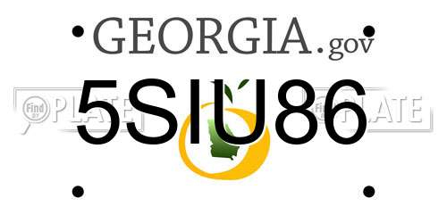 5SIU86 Georgia License Plate