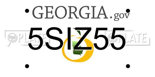 5SIZ55 Georgia License Plate