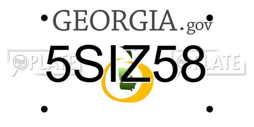5SIZ58 Georgia License Plate