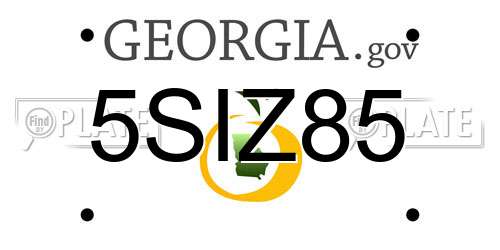 5SIZ85 Georgia License Plate