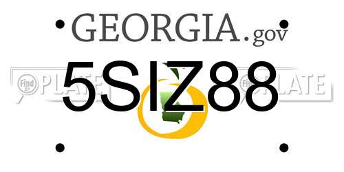 5SIZ88 Georgia License Plate