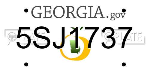 5SJ1737 Georgia License Plate